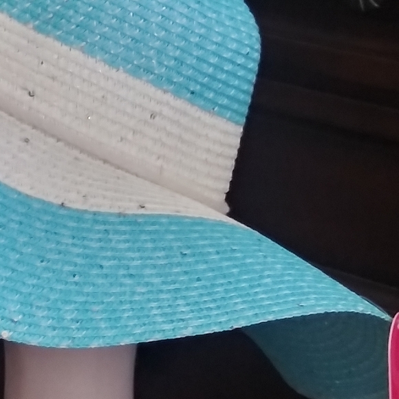 Turquoise Wide Brim Floppy Summer Hat Beach Church Reception Party Brunch NWT - Picture 3 of 9